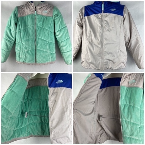 THE NORTH FACE JACKET DOBLE SIDE Kids Size XL -18 - Picture 2 of 8